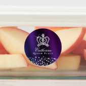 Glinsterende kroon Paarse blauw Labels (Aangebracht)