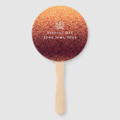 Glinsterende kroon rood goud handwaaier (Achterkant)