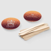 Glinsterende kroon rood goud handwaaier (Niet-gemonteerd)