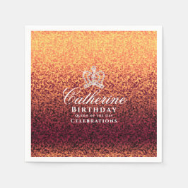 Glinsterende kroon rood goud servet