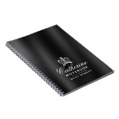 Glinsterende Kroon Satijn Zwart Notitieboek (Rechterzijde)