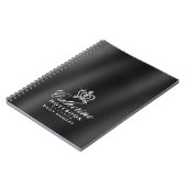 Glinsterende Kroon Satijn Zwart Notitieboek (Linkerzijde)