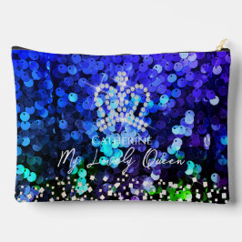 Glinsterende Kroon Sequin Blauw Etui