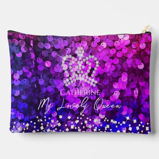 Glinsterende Kroon Sequin Magenta Etui (Achterkant)