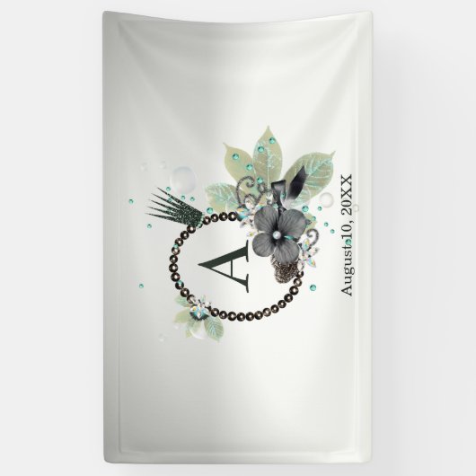 Glinsterende kroon voor baby meisje banner (Verticaal)