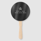 Glinsterende kroon zwart handwaaier (Achterkant)