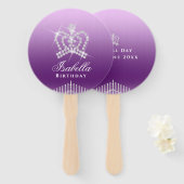 Glinsterende Kroonlavendel Handwaaier (Voorkant en achterkant)