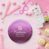 Glinsterende Kroonlavendel Papieren Bordje (Feest)