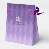 Glinsterende Kroonluxe Paarse Bedankdoosjes (Achterkant)