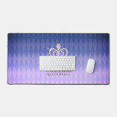 Glinsterende Kroonluxe Paarse Bureaumat (Keyboard & Muis)