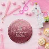 Glinsterende kroonwijn papieren bordje (Feest)