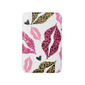 Glinsterende lippen: Leopard Mode Badmat (Voorkant Verticaal)