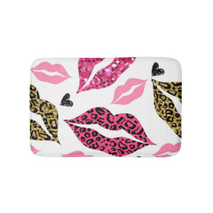 Glinsterende lippen: Leopard Mode Badmat
