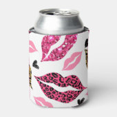Glinsterende lippen: Leopard Mode Blikjeskoeler (Blikje Voorkant)