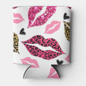 Glinsterende lippen: Leopard Mode Blikjeskoeler (Voorkant)