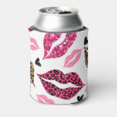 Glinsterende lippen: Leopard Mode Blikjeskoeler (Blikje Achterkant)