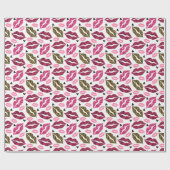 Glinsterende lippen: Leopard Mode Cadeaupapier (Vlak)