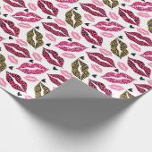 Glinsterende lippen: Leopard Mode Cadeaupapier (Hoek)