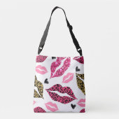 Glinsterende lippen: Leopard Mode Crossbody Tas (Achterkant)