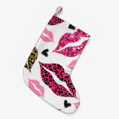 Glinsterende lippen: Leopard Mode Kleine Kerstsok (Voorkant (Hangend))