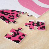 Glinsterende lippen: Leopard Mode Legpuzzel (Zijkant)