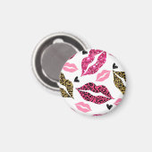 Glinsterende lippen: Leopard Mode Magneet (Voorkant / Achterkant)