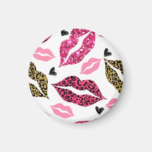 Glinsterende lippen: Leopard Mode Magneet