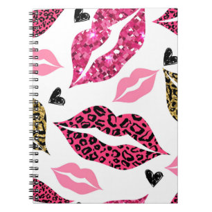Glinsterende lippen: Leopard Mode Notitieboek
