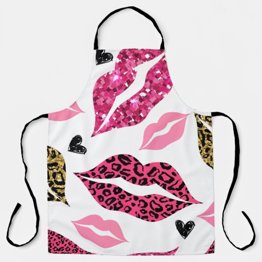 Glinsterende lippen: Leopard Mode Schort (Voorkant)