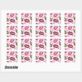 Glinsterende lippen: Leopard Mode Vierkante Sticker (Vel)