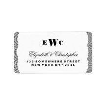 Glinsterende Monogram Bruiloft Adres Label