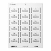 Glinsterende Monogram Bruiloft Adres Label (Full Sheet)