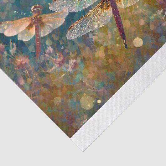 Glinsterende Morning Squadron, verblindende libell Tissuepapier (Detail)