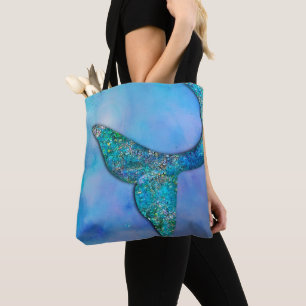 Glinsterende Oceaan Zeemeermin Staart Toverachtig Tote Bag