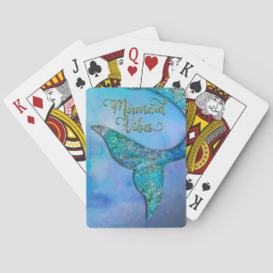 Glinsterende Oceaan Zeemeermin Vibe Staart Betover Pokerkaarten
