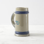 Glinsterende oneindigheid met blauwe roos bierpul (Voorkant links)