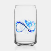 Glinsterende oneindigheid met blauwe roos blikvorm glas (Achterkant)