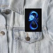 Glinsterende oneindigheid met blauwe roos button (Insitu)