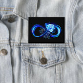 Glinsterende oneindigheid met blauwe roos button (Insitu)