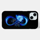 Glinsterende oneindigheid met blauwe roos Case-Mate iPhone case (Achterkant (horizontaal))