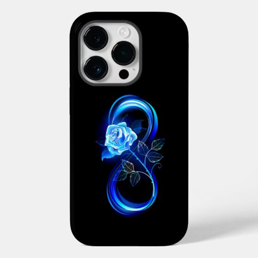 Glinsterende oneindigheid met blauwe roos Case-Mate iPhone case (Achterkant)