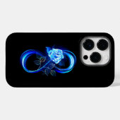 Glinsterende oneindigheid met blauwe roos Case-Mate iPhone case (Achterkant (horizontaal))