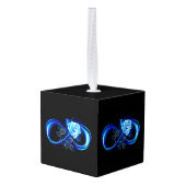 Glinsterende oneindigheid met blauwe roos decoratie (Achter hoekig)
