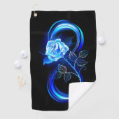 Glinsterende oneindigheid met blauwe roos golfhanddoek (Insitu)