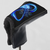 Glinsterende oneindigheid met blauwe roos golfheadcover (3/4 voorkant)