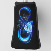 Glinsterende oneindigheid met blauwe roos golfheadcover (Draai 90)