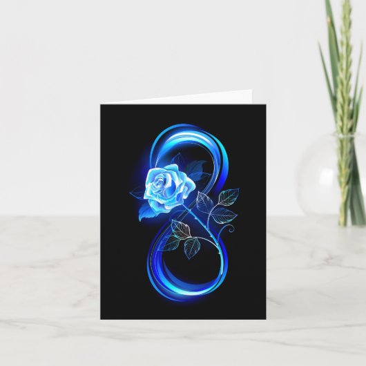 Glinsterende oneindigheid met blauwe roos kaart (Voorkant)