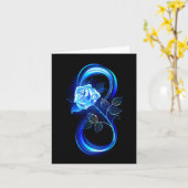 Glinsterende oneindigheid met blauwe roos kaart (Gele Bloem)