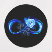 Glinsterende oneindigheid met blauwe roos labels (Design 2)