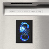 Glinsterende oneindigheid met blauwe roos magneet (Insitu (Vaatwasser))
